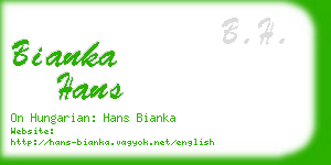 bianka hans business card